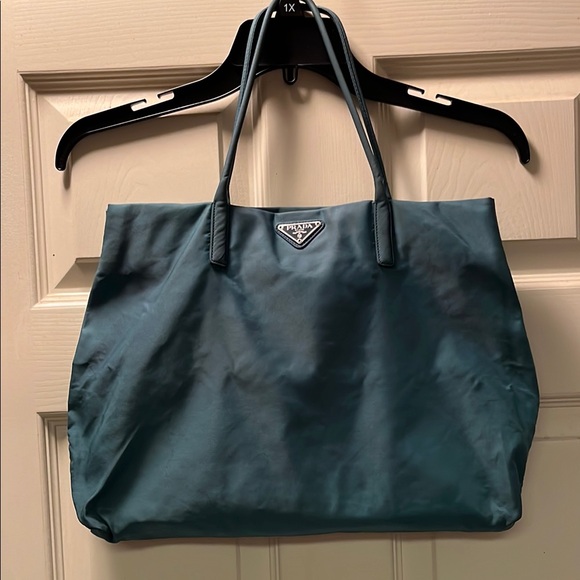 Prada Tessuto City Nylon Tote HandBag Sophisticated Design Iridescent accents - Picture 1 of 16